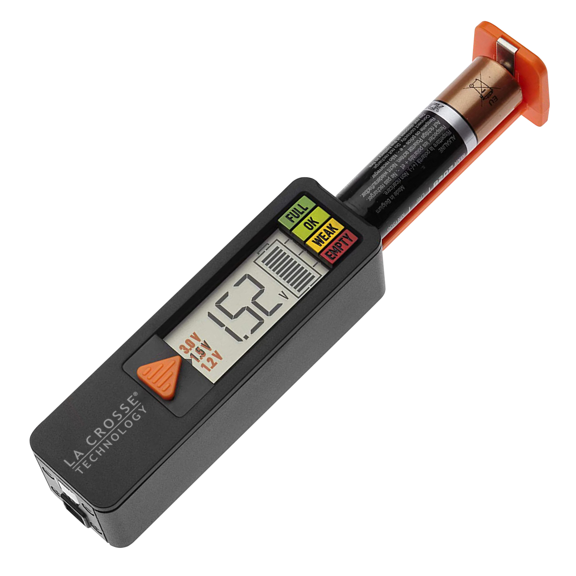 LaCrosse Technology Digital Battery Tester - Portable, Compact Design, Model# 911-65557-INT